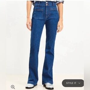 LOFT Light Blue High Rise Slim Flare Jeans Size 8